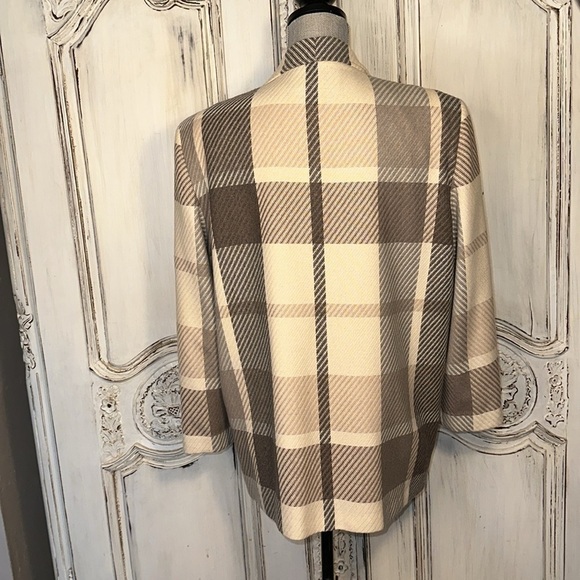 VINTAGE Joyce Sportswear Light Academia Large Neutral Plaid Blazer Jacket Size M - Picture 9 of 12